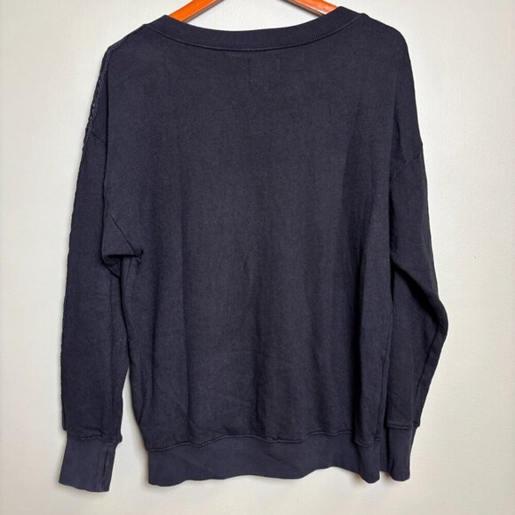 Pam & Gela Womens Sweater Sweatshirt Size Small Black Crochet Grunge Dark Goth - Picture 3 of 15